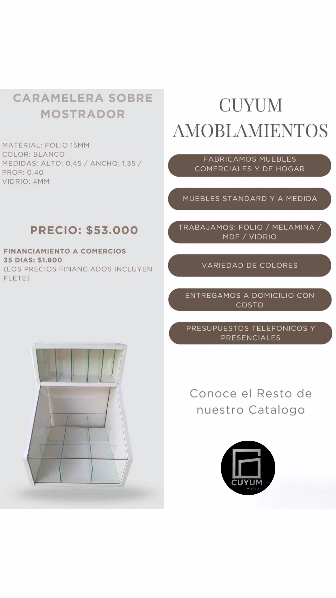 Catalogo Caramelera Sobre Mostrador Blanco