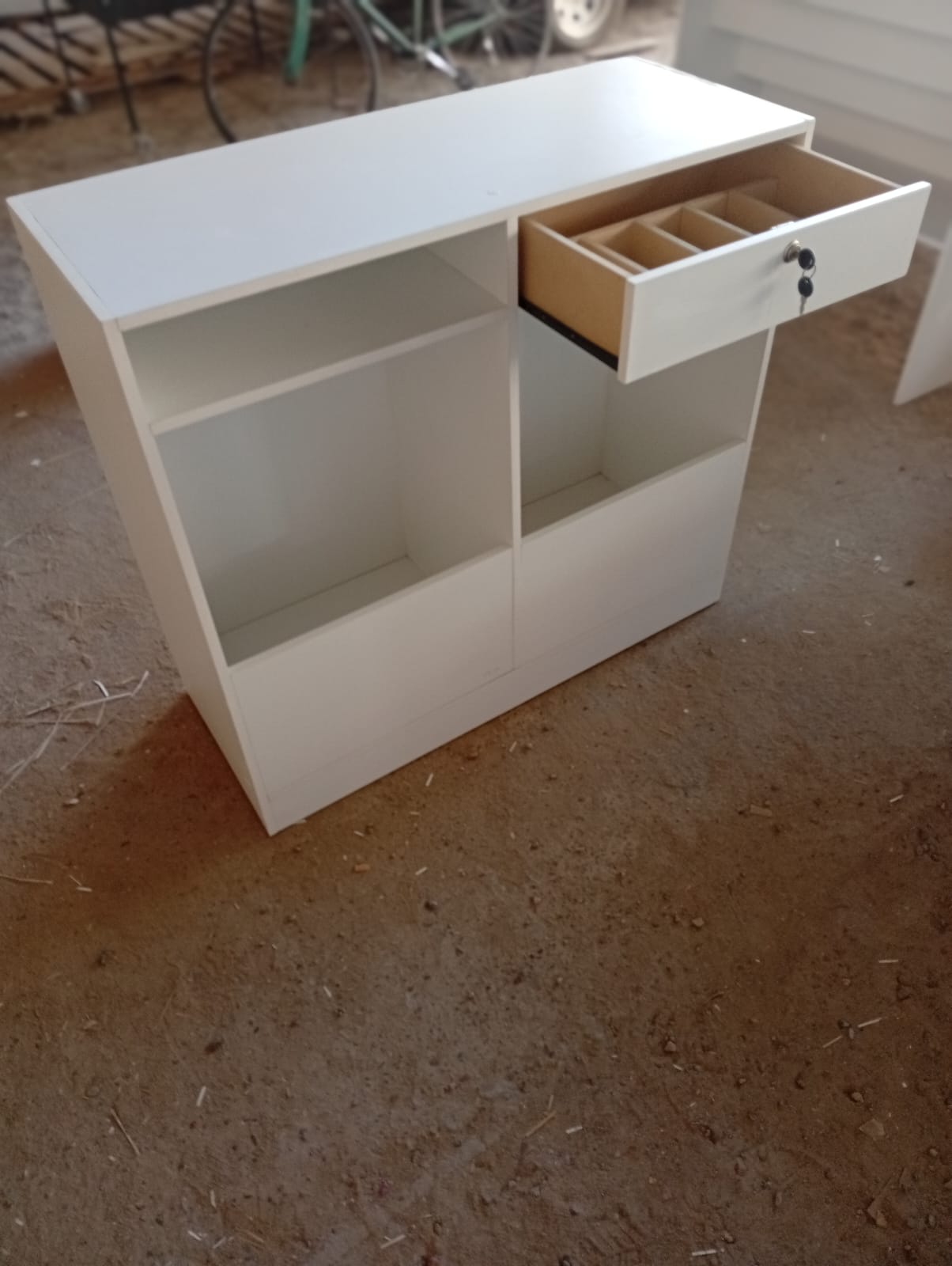 Mostrador Ciego Con Cajon Organizador Blanco